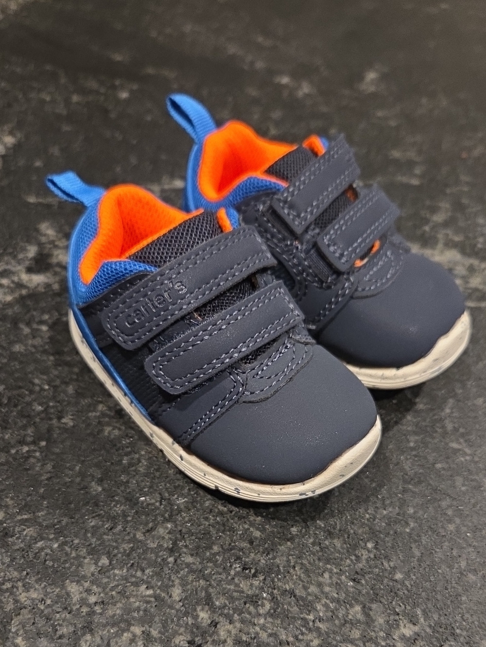 Carter's Navy and Bright Orange Toddler Sneakers with Double Straps